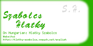 szabolcs hlatky business card